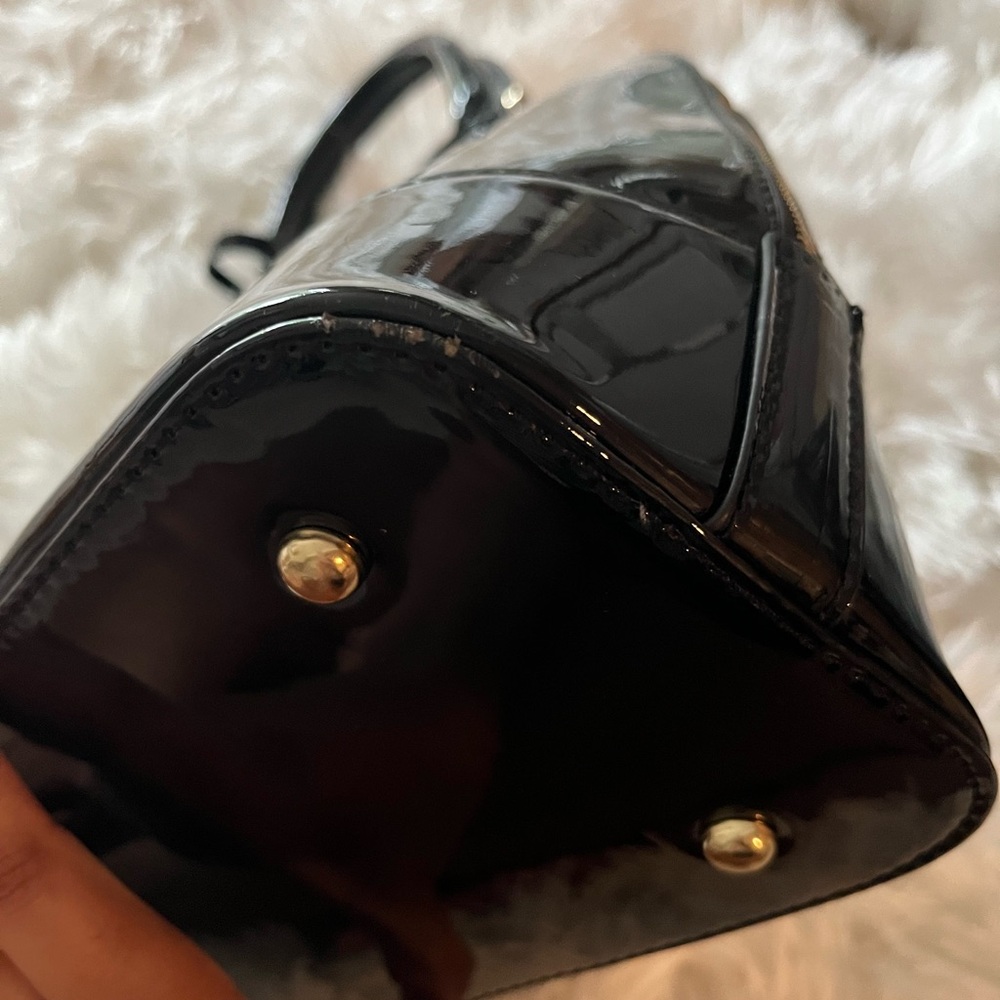 Black Patent Leather Dome Handbag - Picture 7 of 8